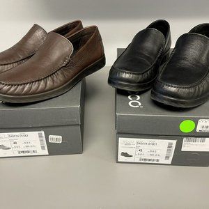 ECCO S Lite Shoe Soft Black and Brown Loafer 42 Size 8.5 Excellent List $130